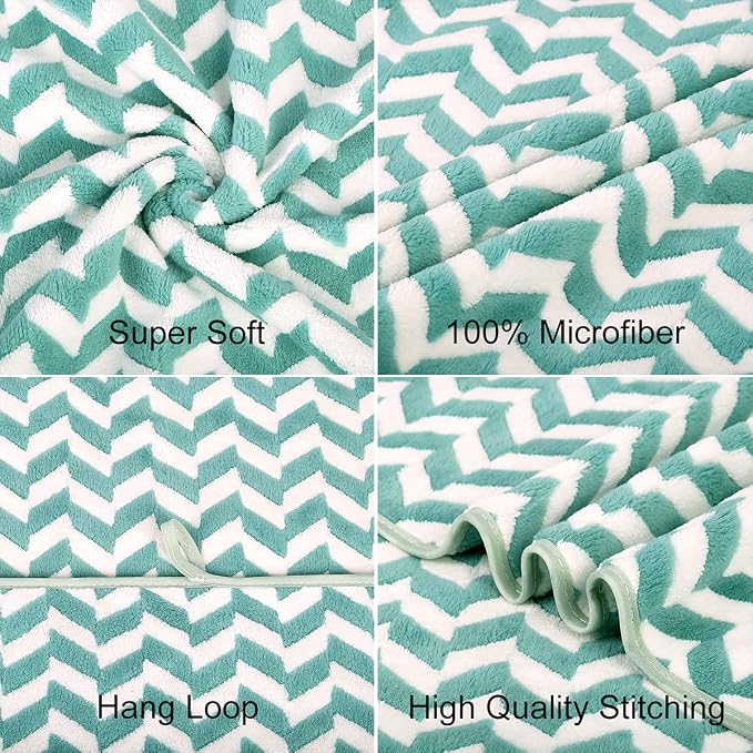 JML Microfiber Bath Towels, 2 Pack 30" x 60", Oversized Large Bath Towel, Soft, Super Absorbent, Fast Drying, Multipurpose for Sauna, Shower, Gym, Pool, Hair Wrap, Sport, Fitness, Yoga, Chevron Green - Image 3