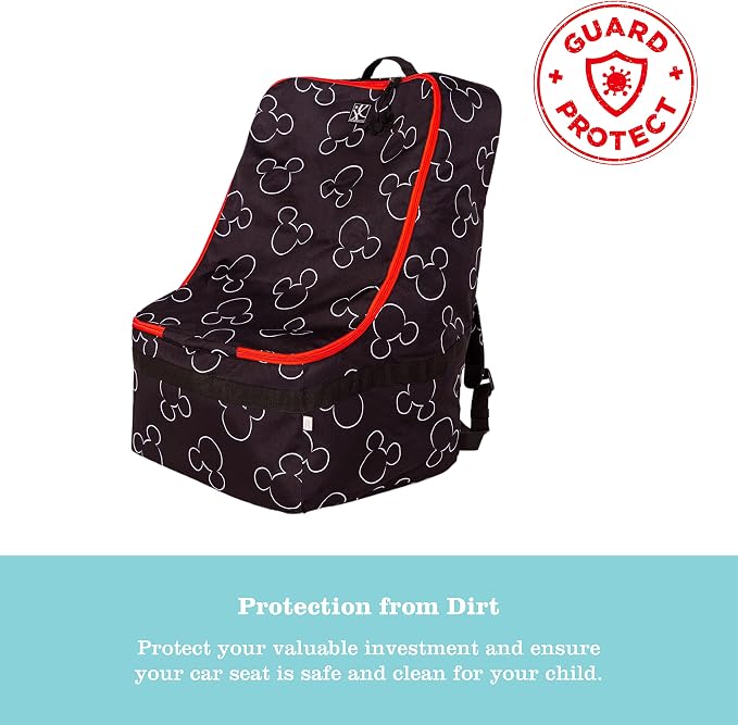 J.L. Childress Disney Baby Padded Backpack Car Seat Bag - Travel Bag for Airplane, Fits Most Baby & Infant Car Seats, Boosters, & Carriers, For Gate or Baggage Check - Ultimate, Mickey Mouse, Black - Image 4