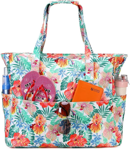 Bluboon Waterproof Beach Tote Pool Bags for Women Ladies Extra Large Carry On Bag With Wet Compartment for Weekender Travel by BLUBOON