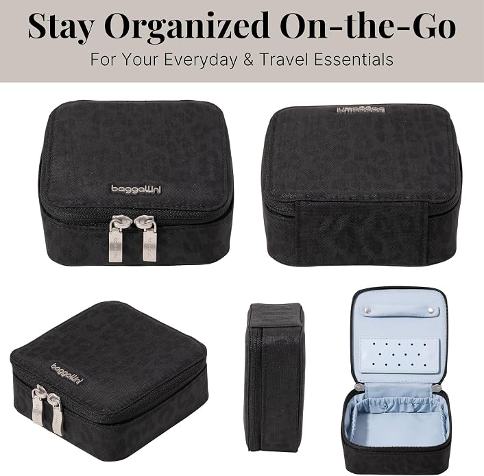 Baggallini Travel Jewelry Box - Lightweight 4.7”x4.7”x1.9” Travel Jewelry Case - Image 4