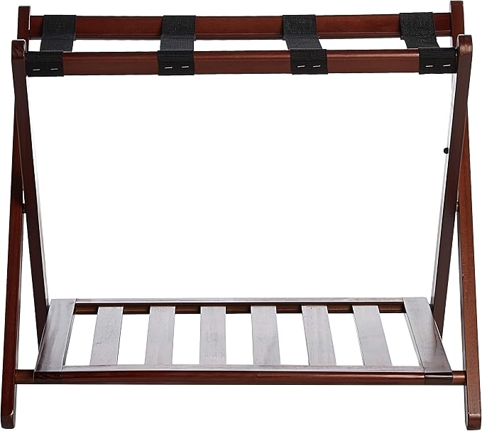 Casual Home Luggage Rack, Walnut, Solid Wood - Image 3