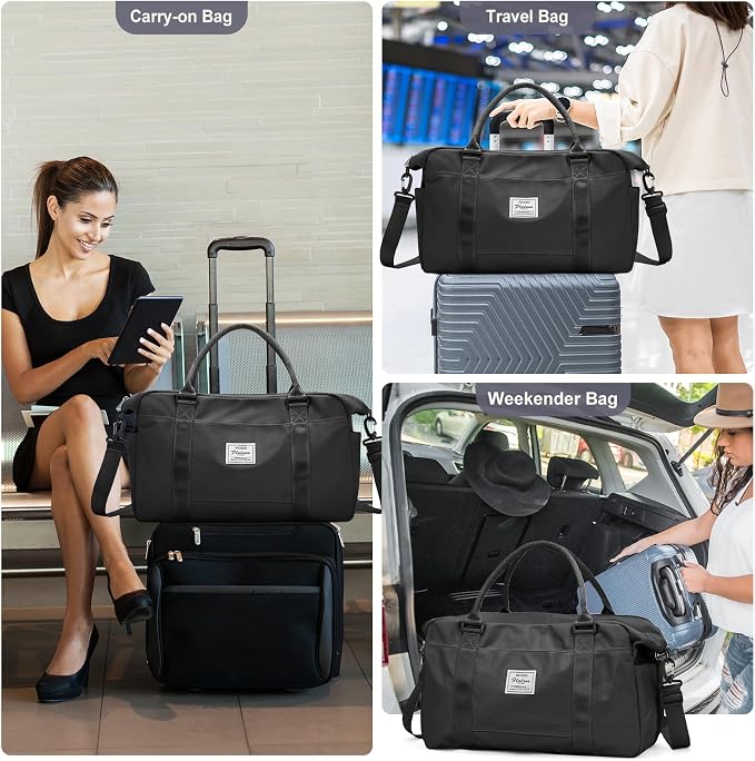 Travel Duffel Bag, Carry On Overnight Weekender Bags for Women | Travel Bag with Wet Pocket & Trolley Sleeve, For Spirit Airlines 18x14x8 Personal Item Bag - Image 7