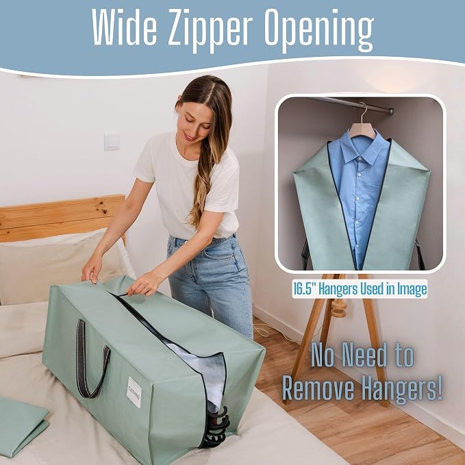 VENO 2 Pack Heavy Duty Moving Bags with Backpack Straps, Zippers & Handles, Extra Large Packing Bags for College Dorm Essentials, Moving Supplies Alternative to Cardboard Moving Boxes - Image 5