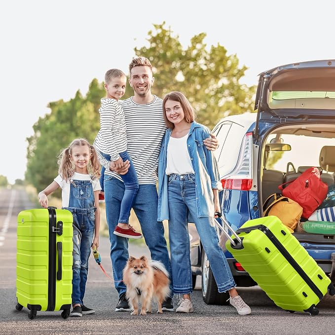 Suitour 4 Piece Luggage Sets, Hard Shell Suitcase Set with Spinner Wheels 16 20 24 28inch Travel Sets(Green) - Image 8