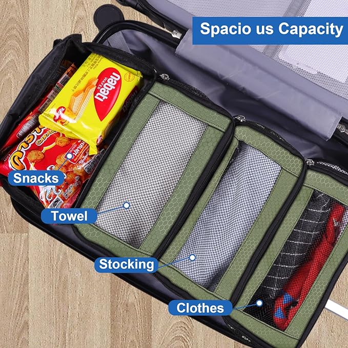 Olosar Suitcase Organizer, Travel Luggage Organizer Portable Hanging Travel Shelves Collapsible Hanging Packing Cubes for Carry on Suitcase - Image 3