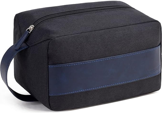 Vorspack Toiletry Bag for Men - Water Resistant Travel Bag for Toiletries, Lightweight Hygiene Bag for Bathroom, Travel Essentials, Gifts - Black&Blue by Vorspack