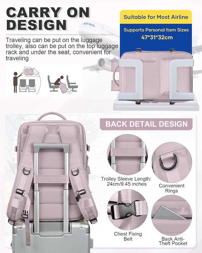 VGCUB Vacuum Backpack Travel with Pump, Vacuum Seal Compression Bags Laptop Backpack Personal Item - Image 5