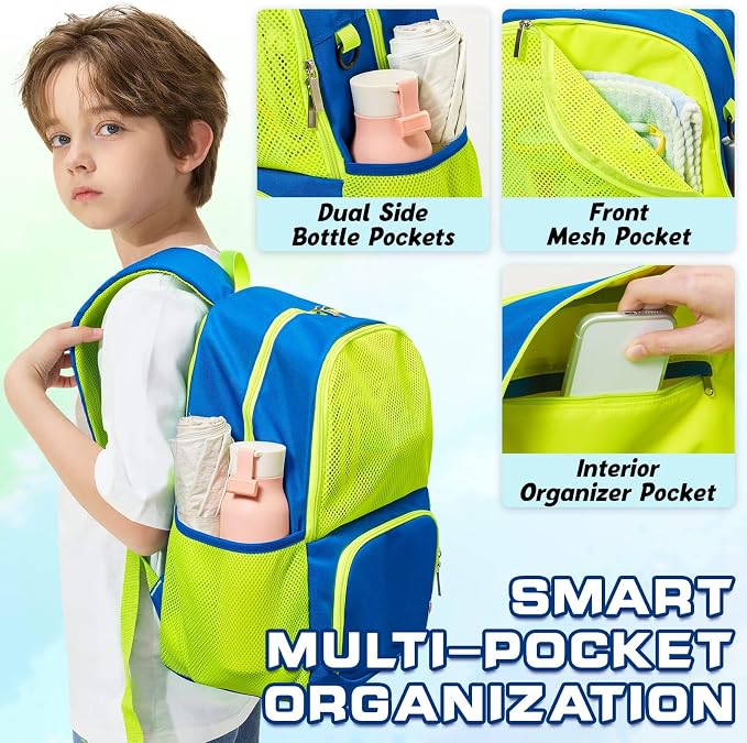 WAWSAM Kids Swim Bag for Swimmers, Beach Gym Bag with Wet Dry Shoes Compartments - Image 4
