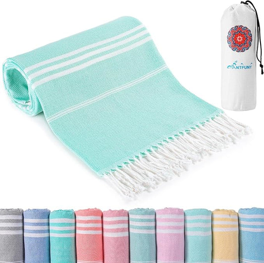 Antfuny Turkish Beach Towels Vacation Essentials Quick Dry Sand Free Oversized Bath Pool Swim Towel Extra Large XL Blanket Adult Travel Cruise Accessories Must Haves Clearance Stuff Necessities