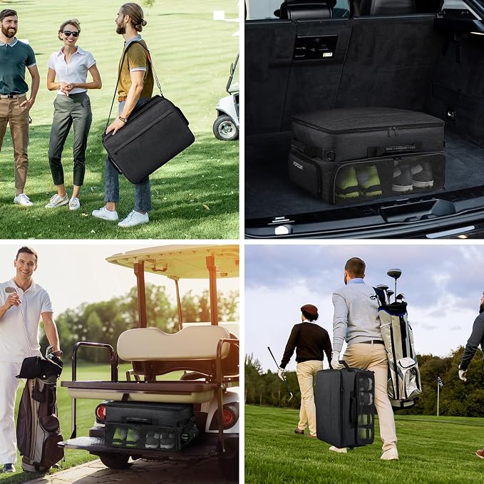 Extra Large Golf Trunk Organizer, Golf Gifts for Men Golfers, 20"x 14"x 10" 2 Layer Golf Trunk Organizer for Car, Water-resistant with Ventilated Compartment for 2 Pair Shoes and More Golf Accessories - Image 6