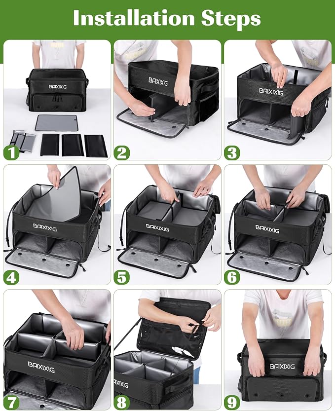 Golf Trunk Organizer, Waterproof Car Golf Locker with Separate Ventilated Compartment for 2 Pair Shoes, Golf Storage for Balls, Tees, Cap, Clothes, Gloves, Accessories, Gifts for Men, Women - Image 6