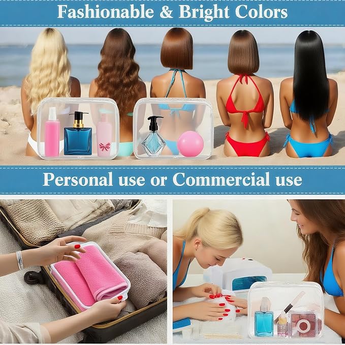 20 Pcs Clear Makeup Bags Bulk Gifts Bag Tsa Approved Toiletry Bag for Travel Transparent Cosmetic Bag PVC Waterproof Travel Small Pouches with Zipper for Men and Women (20, Multi Color) - Image 5