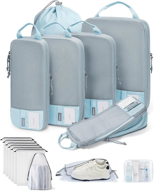 BAGSMART 6 Set /4 Set/2 Set Compression Packing Cubes for Travel, Lightweight Luggage Organizer Bags, Durable Space Saver Bags Travel Essentials by BAGSMART