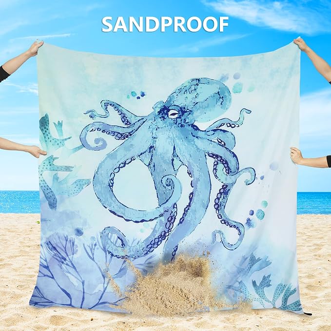 AISPARKY Beach Blanket Waterproof Sandproof Extra Large, Oversized Beach Mat, Quick Drying&Compact&Lightweight, Picnic Blankets Vacation Essentials for Outdoor Beach Camping (79" X 83" (4 Person)) - Image 3
