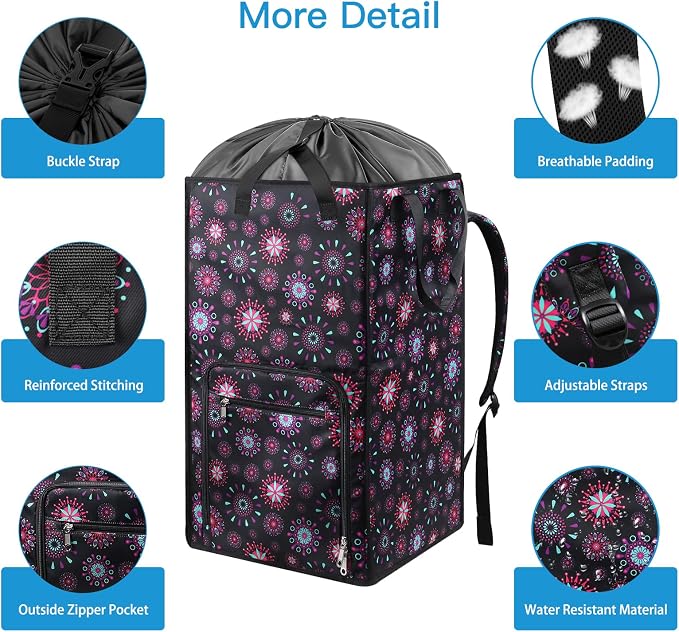 Bukere Laundry Backpack Bag for Women Girls, Extra Large Laundry Basket Hamper for College Dorm Room Essentials, Adjustable Shoulder Straps, Collapsible Freestanding Laundry Bag for Gym, Yacht - Image 6