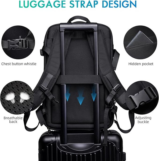 TANGCORLE Vacuum-Compressed Travel Backpack: Expandable, Airline-Approved Laptop Backpack—Unisex Business Backpack - Image 6
