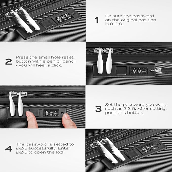 Luggage Sets 2 Piece, 20 Inch 28 Inch ABS Hardshell Suitcase Set with Spinner Wheels, Carry On and Checked Luggage for Women and 6 Piece Travel Organize Bags - Image 9