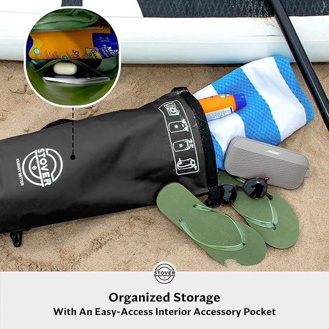 STOVER 5/10/25/30/40L Waterproof Dry Bag, Small Lightweight Roll Top Dry Bag Backpack w/Waterproof Phone Case, Kayaking, Travel, Hiking, Fishing, Tubing, Camping, the Beach, Men/Women (Black) - Image 4