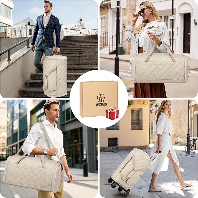 Rolling Garment Bags for Travel - Carry on Convertible Garment Duffle Bags with Wheels for Men Women, 4 in 1 Large Travel Duffel Bags with Shoes Compartment Hanging Suit Dress Weekender Bag 4pcs Set - Image 8