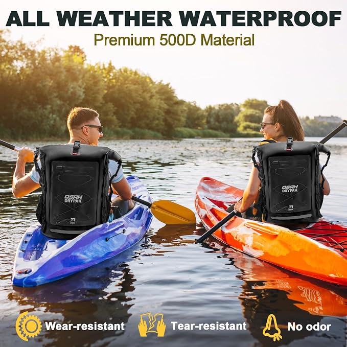 OSAH DRYPAK Waterproof Backpack Dry Bag 35L/55L/85L – Heavy Duty Roll-Top Hiking Backpack for Travel, Kayaking, Boating, Camping, Rafting and Fishing - Image 7