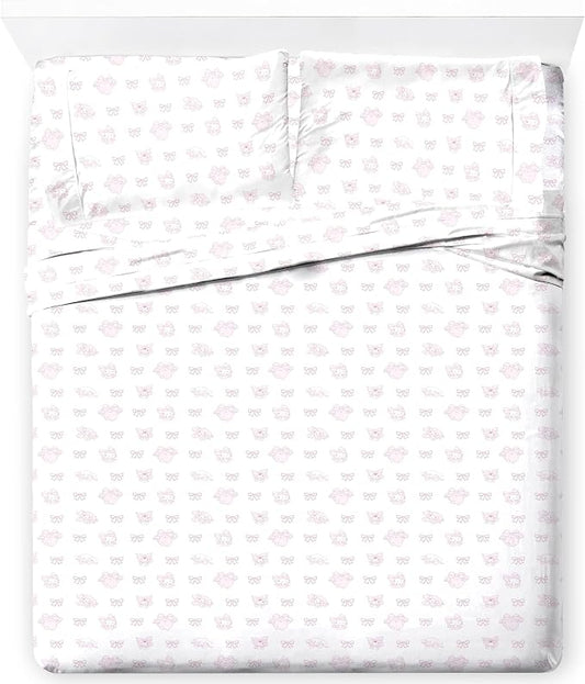 Jay Franco Sheet Set with Fitted, Flat Sheets & Pillow Cover - Ultra-Soft Bedding with Pillowcase for Room Decor, Multi - Hello Kitty, 4 Piece Full by JayFranco