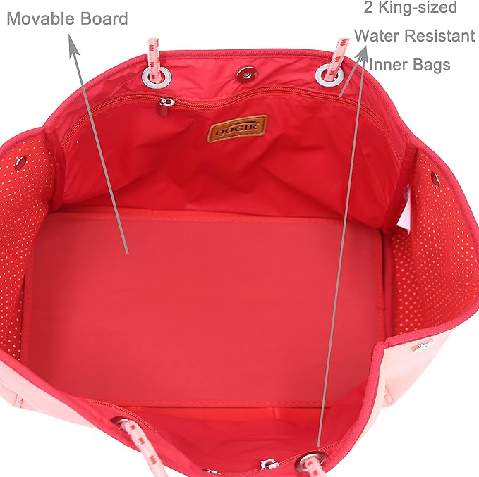 QOGiR Neoprene Multipurpose Beach Bag Tote with Inner Zipper Pocket … … … … - Image 5