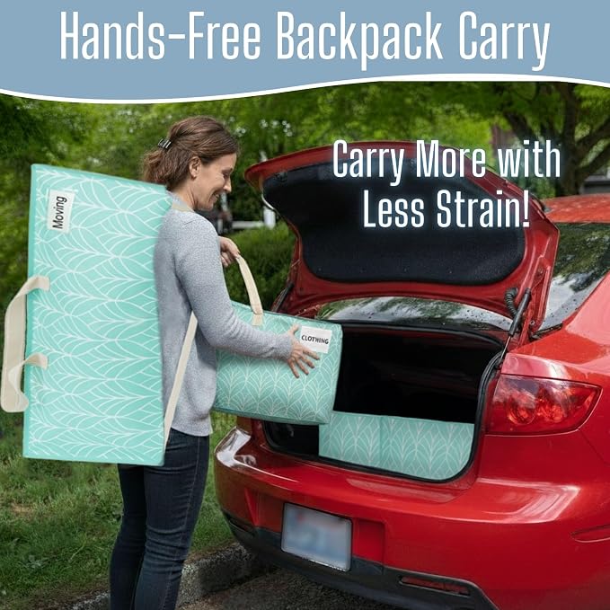 VENO 4 Pack Heavy Duty Moving Bags with Backpack Straps, Zippers & Handles, Extra Large Packing Bags for College Dorm Essentials, Moving Supplies Alternative to Cardboard Moving Boxes - Image 4