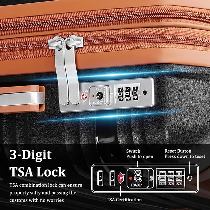 TRAVELEO 4 Piece Carry On Luggage Set 20 Inch, Expandable PP Hardshell Suitcase with Detachable Spinner Wheels & TSA Lock, Includes Cosmetic Case, Travel Tote & Toiletry Bag, Lightweight (Black) - Image 5