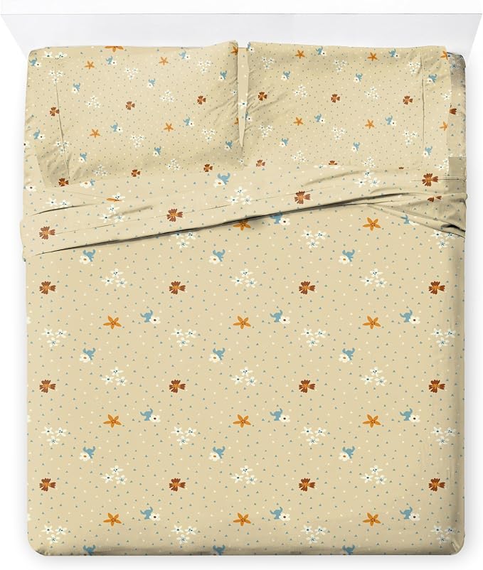 Disney Lilo and Stitch Queen Comforter Set 7 Piece Floral Bedding, Multi | Bed in a Bag, Comforter Sheets Shams Pillowcases, Official Product, Soft Microfiber, Machine Washable, Girls Gift - Image 6