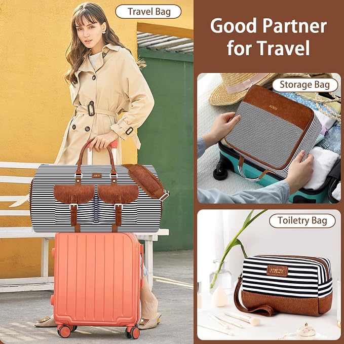 Garment Duffle Bag for Travel - Convertible Carry on Garment Duffel Travel Bag for Women Men Large Weekender Bag with Shoes Pouch 2 in 1 Hanging Suit Travel Duffel Bag 3pcs Set - Image 2
