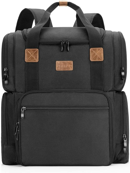 BAFASO Travel Makeup Bag with 3 Inner Removable Pouches, Black | Cosmetic Bag with Multiple Pockets. by BAFASO