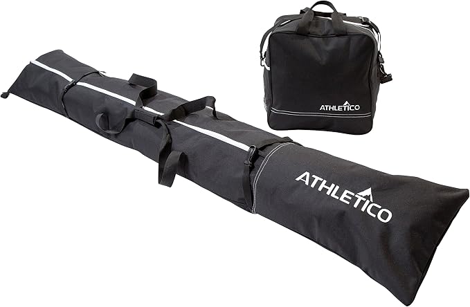 Athletico Ski Bag and Ski Boot Bag Combo - Ski Bags for Air Travel - Unpadded Snow Ski Bags Fit Skis Up to 200cm - For Men, Women, Adults, and Children - Image 9