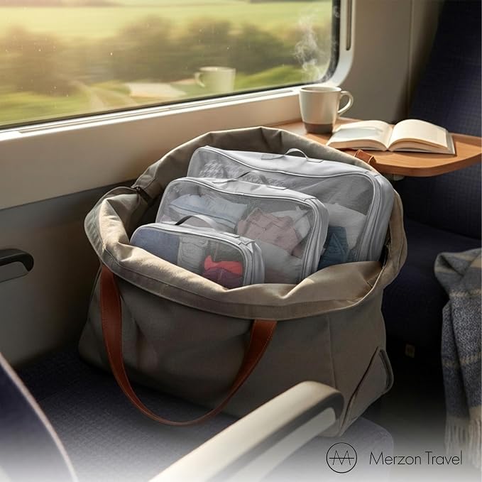 The Packus Cubus from 3 Piece Packing Cube Set with a 24 Liter Total Capacity Travel Luggage Organizer for Clothes Shoes and Accessories Made from Sturdy Nylon PC-511-SLV Silver. - Image 5