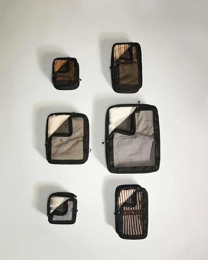 ANTLER - Compression Packing Cubes, Set of 6 Essential Packing Cubes for Suitcases and Backpacks - Holiday, Travel & Accessories Organiser, Easy Clothes and Shoe Storage - Black - Image 3