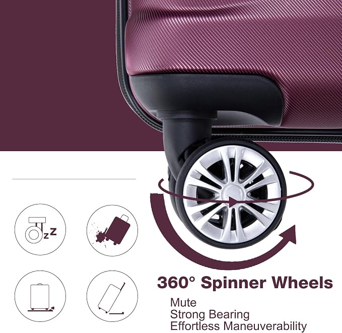 Travelhouse Hardside 3-piece Luggage Set, PC suitcases with Spinner Wheel | Double Spinner Wheels,TSA Lock, Underseat Waterproof Duffel Bag - Image 5