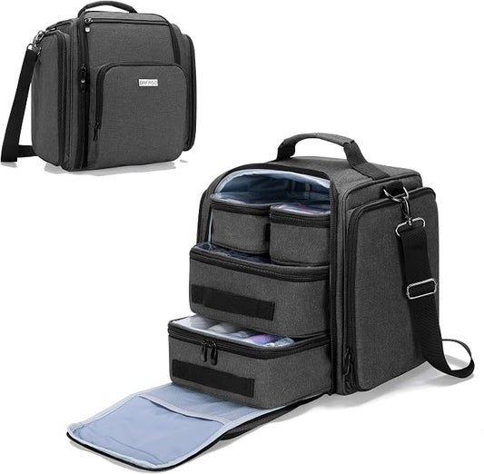 BAFASO Large Travel Toiletry Bag with 4 Removable Pouches, Black | Multifunctional Makeup Bag for Toiletry Supplies. by BAFASO