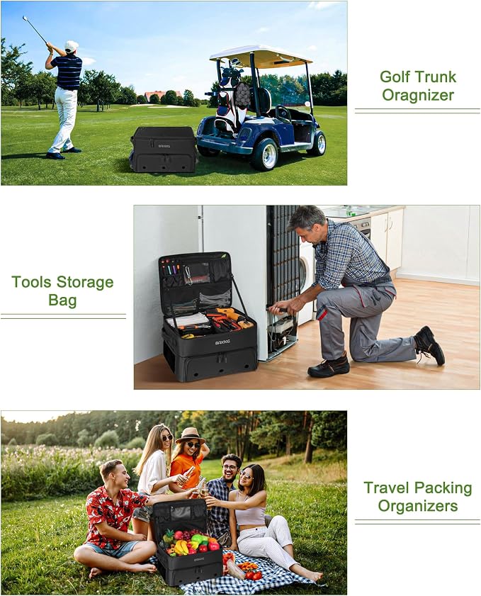 Golf Trunk Organizer, Waterproof Car Golf Locker with Separate Ventilated Compartment for 2 Pair Shoes, Golf Storage for Balls, Tees, Cap, Clothes, Gloves, Accessories, Gifts for Men, Women - Image 8