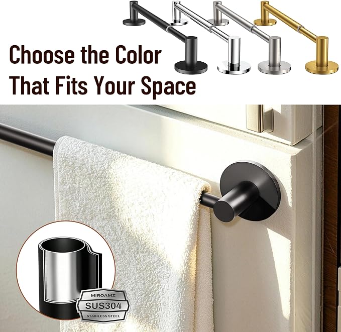 Magnetic Towel Bar, Adjustable Towel Rod with Larger Magnetic Base & Hidden Magnet Design, Non-Slip Magnetic Towel Holder for Refrigerator, Dishwasher, Oven, Washer (Matte Black, 1Pack) - Image 7