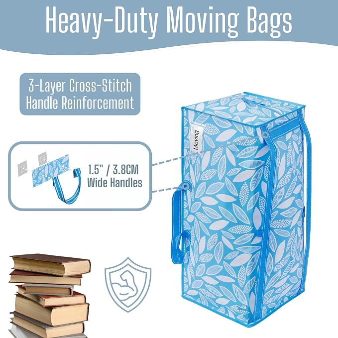 VENO 6 Pack Heavy Duty Moving Bags with Backpack Straps, Zippers & Handles, Extra Large Packing Bags for College Dorm Essentials, Moving Supplies Alternative to Cardboard Moving Boxes - Image 2