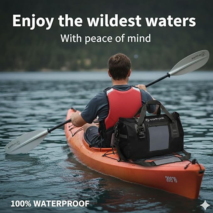 Earth Pak Waterproof Duffel Bag - Heavy Duty Motorcycle Dry Bag with Large Storage Space Perfect for Traveling, Camping, Kayaking, Fishing & Canoeing Bag 50L/70L/90L/120L Sizes - Image 3