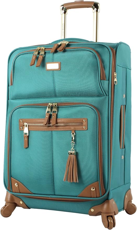 Steve Madden Designer Luggage Collection - 3 Piece Softside Expandable Lightweight Spinner Suitcase Set - Travel Set Includes an Under Seat Bag, 20-Inch Carry on and 28-Inch Checked Suitcase, Harlo - Image 2