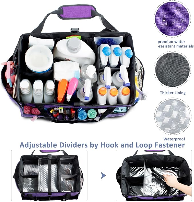 XL Professional Cleaning Caddy for Cleaning Suppliers, 17" Wearable Cleaing Bag for Housekeepers, Cleaning Organizer, Detailing Bag - Image 2