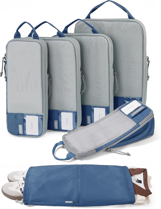 BAGSMART 6 Set /4 Set/2 Set Compression Packing Cubes for Travel, Lightweight Luggage Organizer Bags, Durable Space Saver Bags Travel Essentials by BAGSMART