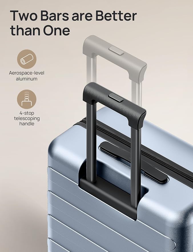 NINETYGO Carry On Luggage 22x14x9 Airline Approved, 20 Inch Luggage with Smooth Spinner Wheels, Expandable, Hard Shell PC Suitcase, Lightweight Travel Luggage, TSA Approved (Shadow, Rhine Max) - Image 2