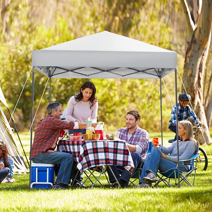 6.6 x 6.6 Ft Pop Up Canopy, 1 Person Instant Setup Canopy Tent with Push Center Lock, 8 Stakes, 4 Ropes & Carrying Bag, Portable Easy Up Gazebo Shelter for Outdoor Camp, Beach, Patio & Party - Image 9