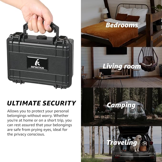 INFINITKIN Smell Proof Box – Portable Smell Proof Storage Box with Combination Lock, Airtight & Waterproof, Includes Pocket Scale & Accessories for Home, Travel & Camping - Image 5
