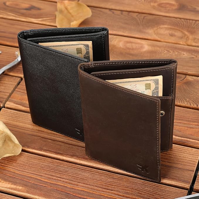Polare Napa Leather Pilot Wallet Passport Holder RFID Blocking Tri-fold Travel Cover Document Organizer for Aviation Professionals (Black with AirTag Slot) - Image 8