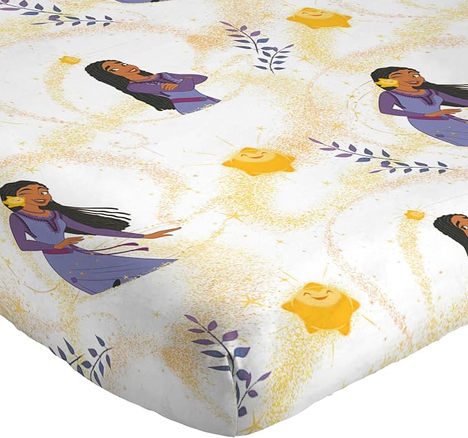 Jay Franco Kids Sheet Set with Fitted, Flat Sheets & Pillow Cover - Ultra-Soft Bedding with Pillowcase for Room Decor, White - Wish, 4 Piece Full - Image 2