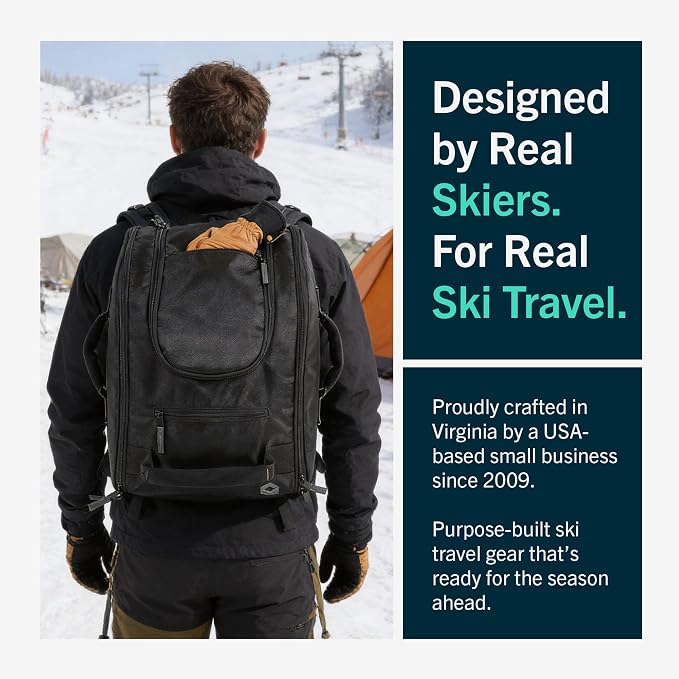 StoreYourBoard Ski Boot Bag Backpack for Ski Helmet & Snowboard Helmet – Waterproof Ski Bag with Compartments for Ski Goggles Men, Snowboarding Goggles, Ski Gloves Women & Ski Accessories, Black 58.5L - Image 5