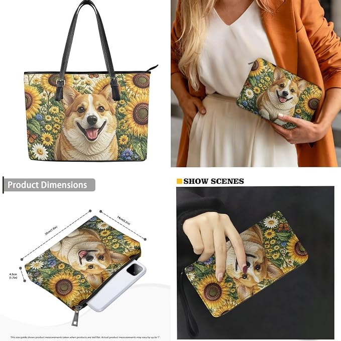 Women Purse Handbags Wallet Sets Leather Shoulder Tote Bag for Women,Top Handle Purse with Wrist Wallet Bag - Image 5